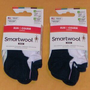 2 Pairs SmartWool Run Targeted Cushion Low Ankle Socks Women's Medium NWT White